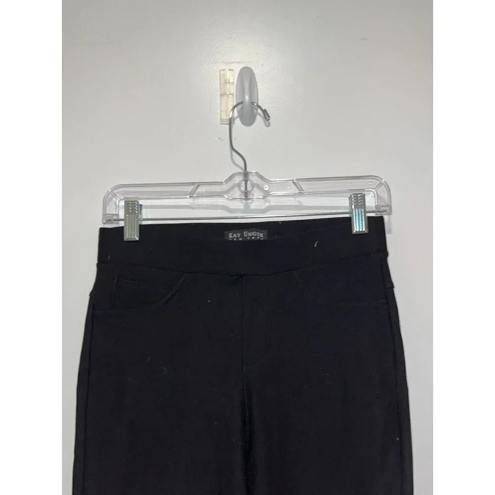 Kay Unger New York Black Stretch Elastic Waist Skinny Jeans Women's Size S